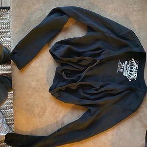 cropped tie front long sleeve